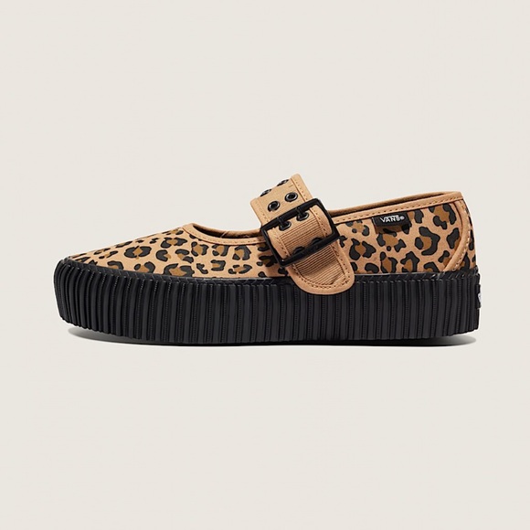 Vans Shoes - Vans Mary Jane Creeper Shoe Grunge Core Tan Leopard
